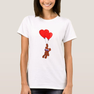 A Teddy Bear Holding Heart Shaped Balloons T-Shirt