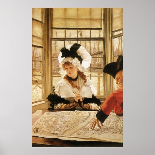 A Tedious Story by James Tissot Vintage Fine Art Poster