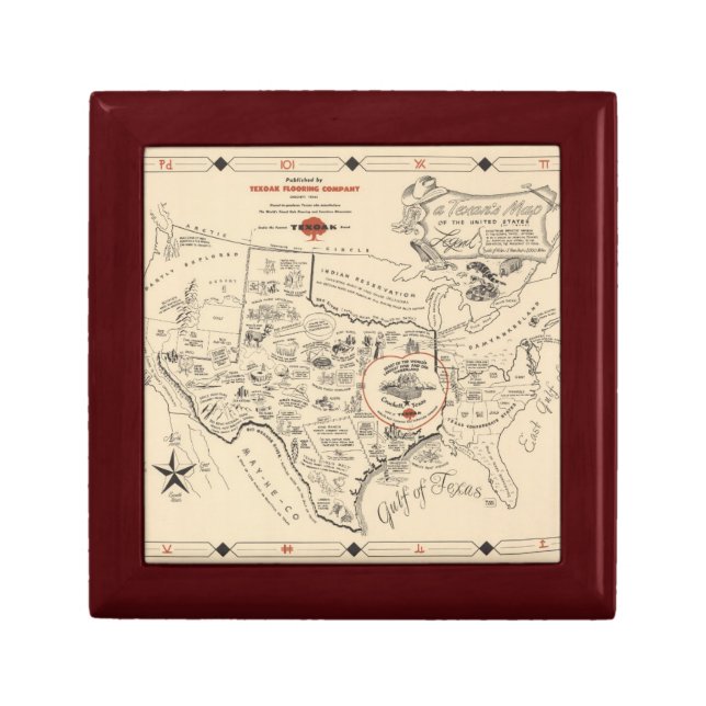 A Texan's Map of the United States (of Texas) Gift Box (Front)