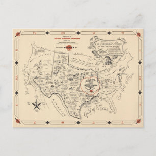 A Texan's Map of the United States (of Texas) Postcard