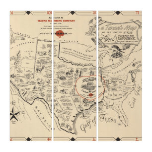 A Texan's Map of the United States (of Texas) Triptych