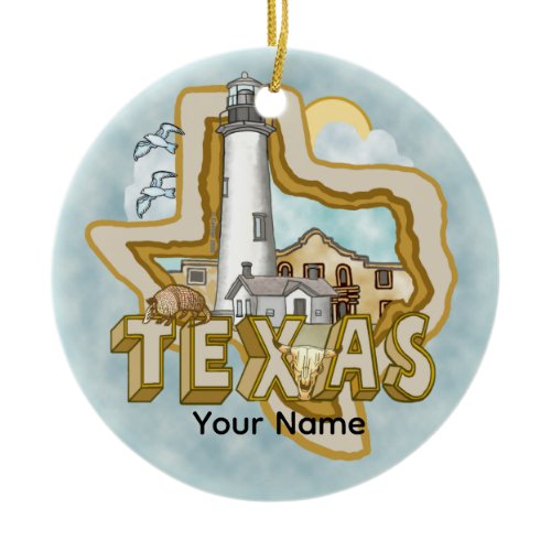 A Texas Lighthouse Ceramic Ornament