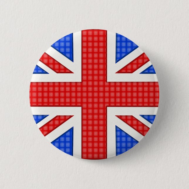 A textured Union Jack flag. Button (Front)