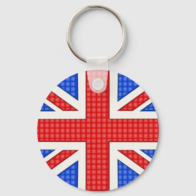 A textured Union Jack flag. Keychain (Front)