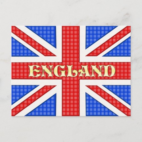 A textured Union Jack flag with England across it Postcard