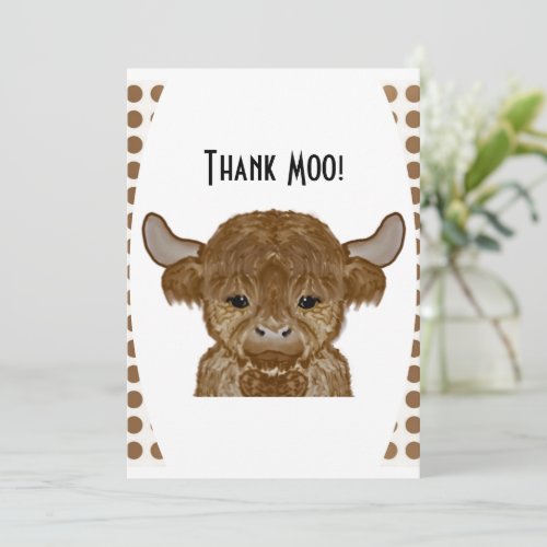 A Thank Moo Card Thank You Card Highlander Cow