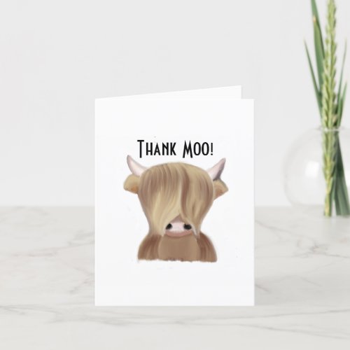 A Thank Moo Card Thank You Card Highlander Cow