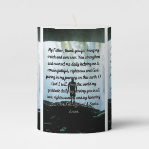 A Thank You Prayer Pillar Candle