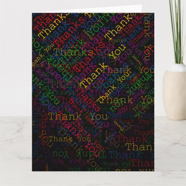 A Thankful Gift To Say Thank You Solid Black Card (Front)