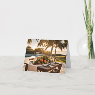 A Thanksgiving Feast in a Tropical Setting Thank You Card