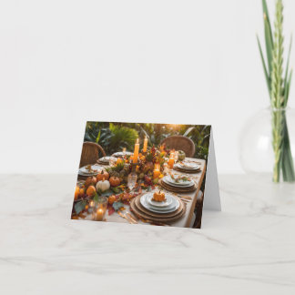 A Thanksgiving Feast in a Tropical Setting Thank You Card