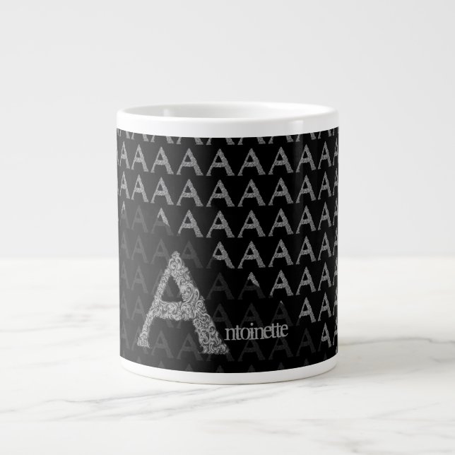 A - The Falck Alphabet (Silvery) Giant Coffee Mug (Front)