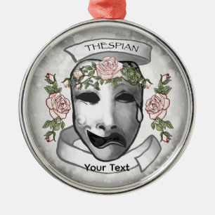 A Thespian Actor Masks Metal Ornament