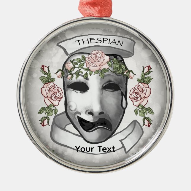 A Thespian  Actor Masks Metal Ornament (Front)