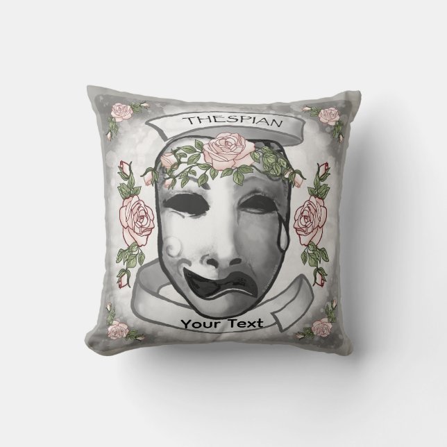 A Thespian  Actor Masks Throw Pillow (Front)