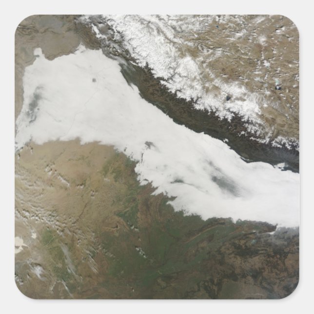 A thick bank of low clouds square sticker (Front)