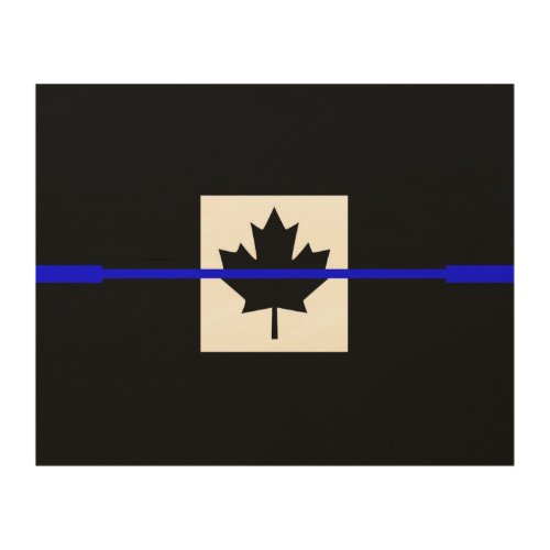 A Thin Blue Line Canadian Flag Wood Wall Art
