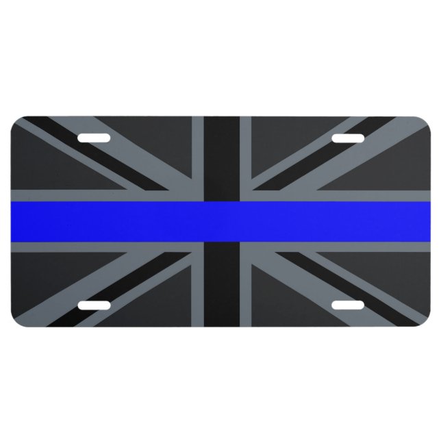 A Thin Blue Line Union Jack License Plate (Front)