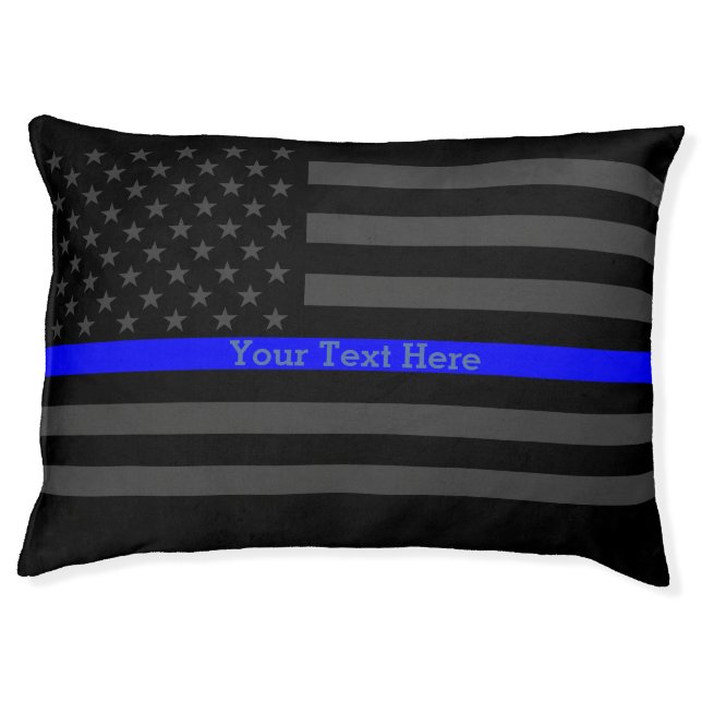 A Thin Blue Line US Flag Personalized by You Pet Bed (Front)
