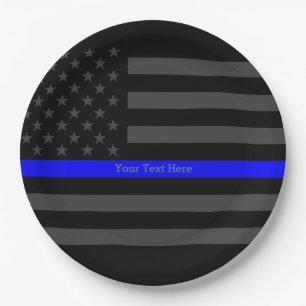 A Thin Blue Line US Flag Your Own Personalized Paper Plates