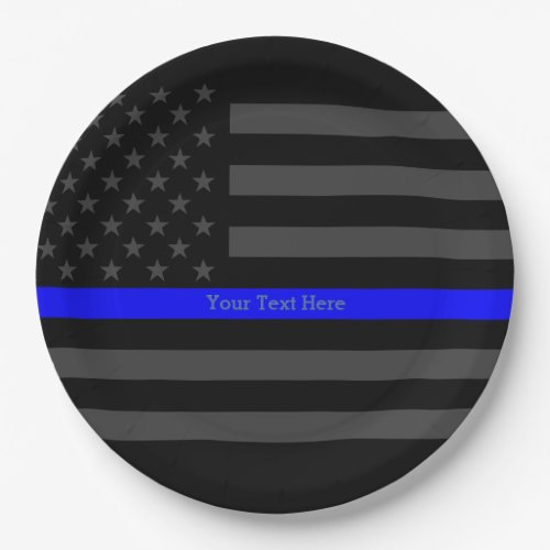 A Thin Blue Line US Flag Your Own Personalized Paper Plates