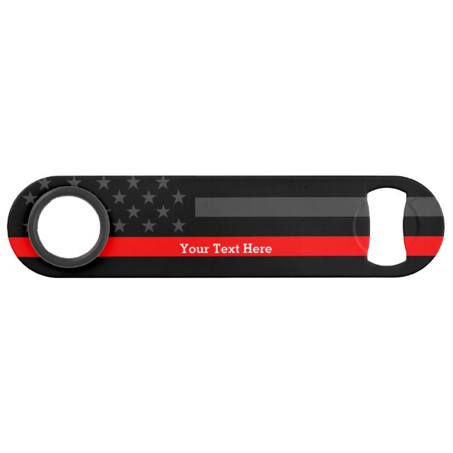 A Thin Red Line US Flag Personalized Display Speed Bottle Opener