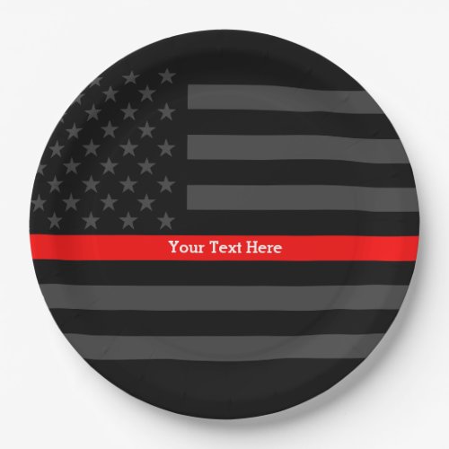 A Thin Red Line US Flag Your Own Personalized Paper Plates