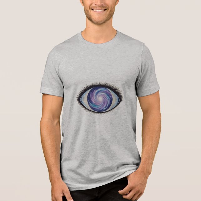 A third eye with radiating lines, Tri-Blend shirt (Front)