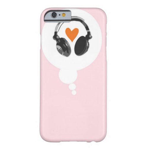 A thought bubble with a heart and headphones barely there iPhone 6 case