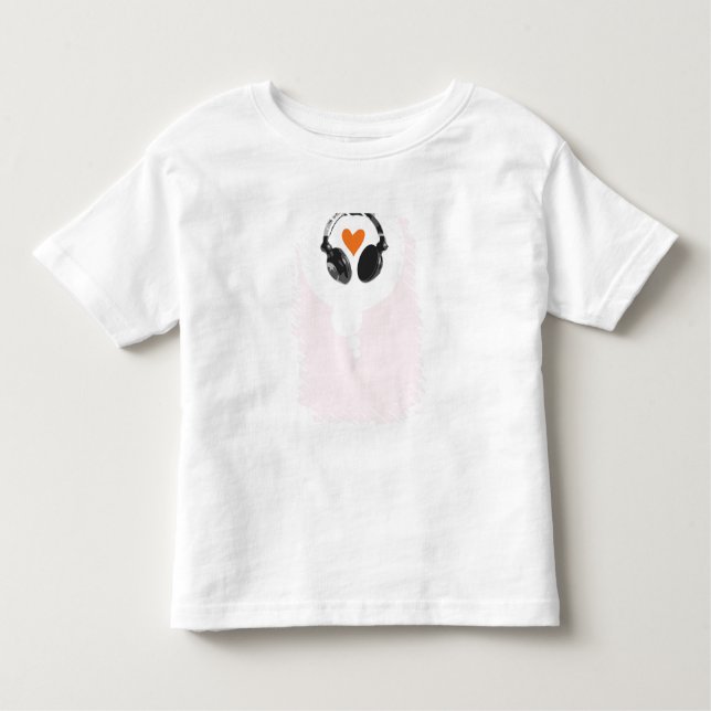 A thought bubble with a heart and headphones toddler t-shirt (Front)