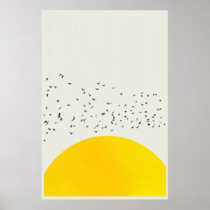 A Thousand Birds Art Print, Birds Sun Poster
