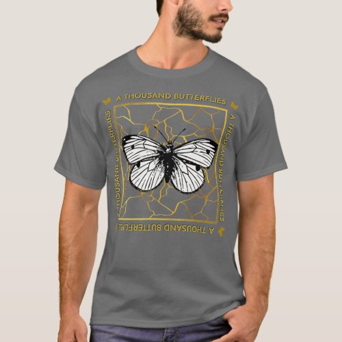 A Thousand Butterflies Gold Kintsugi T_Shirt
