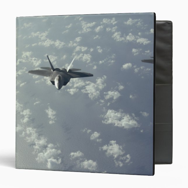 A three-ship formation of F-22 Raptors Binder (Front/Inside)