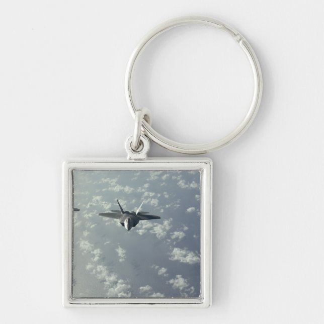 A three-ship formation of F-22 Raptors Keychain (Front)