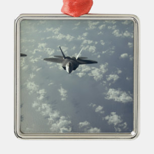 A three-ship formation of F-22 Raptors Metal Ornament