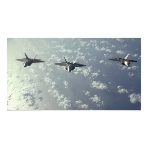 A three_ship formation of F_22 Raptors Photo Print