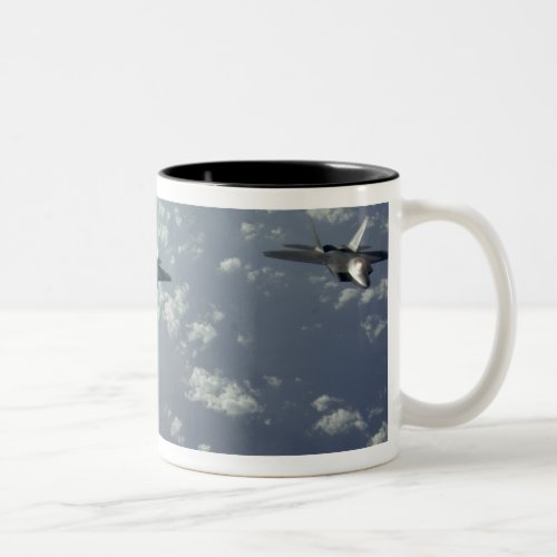 A three_ship formation of F_22 Raptors Two_Tone Coffee Mug