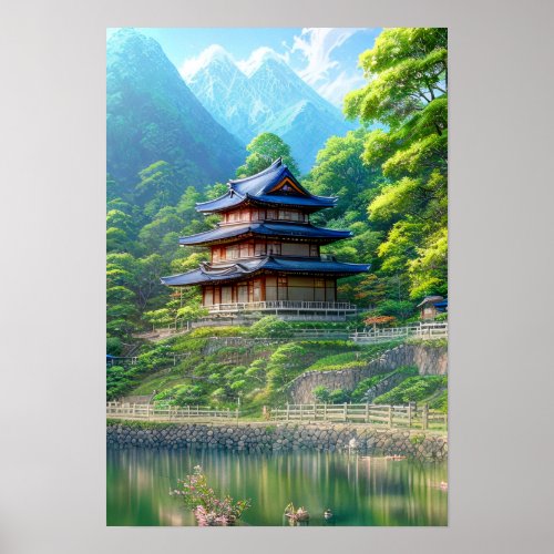 A Three_Story Japanese Countryside House Poster