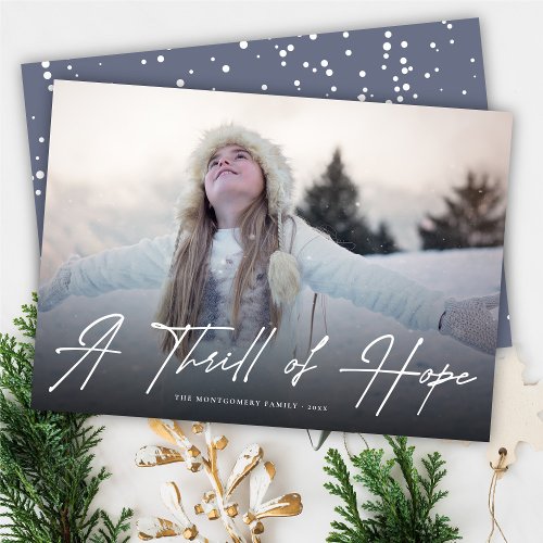 A Thrill Of Hope Modern Religious Christmas Photo Holiday Card