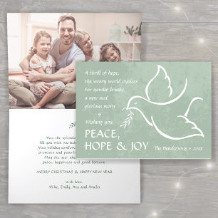 A Thrill of Hope • One Photo Peace Dove Christmas Holiday Card