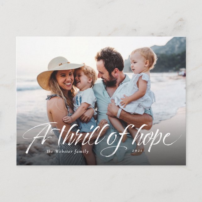 A Thrill of Hope religious Christmas photo Holiday Postcard (Front)