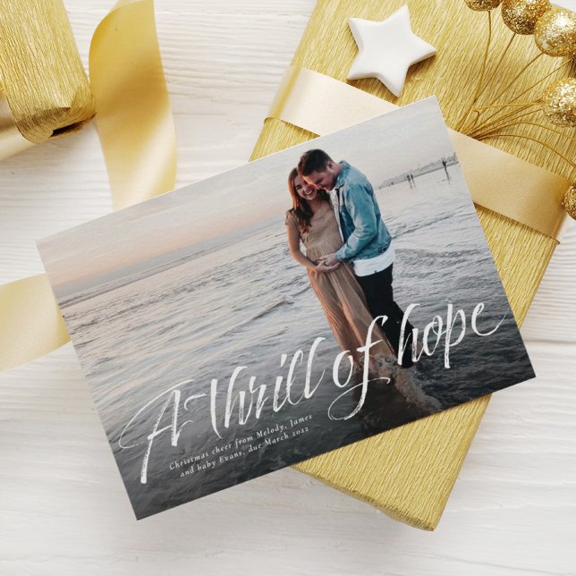 A thrill of hope religious one photo Christmas Holiday Card (Creator Uploaded)