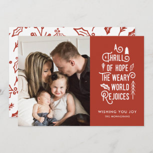 A Thrill of Hope Sienna Modern One Photo Holiday Card