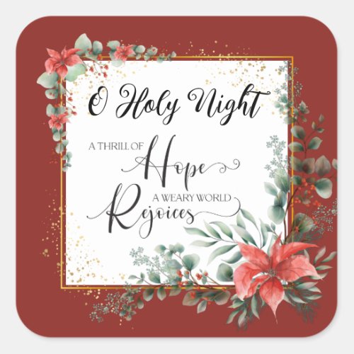 A Thrill of Hope Weary World Rejoices Christmas Square Sticker