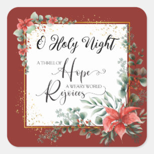 A Thrill of Hope Weary World Rejoices Christmas Square Sticker