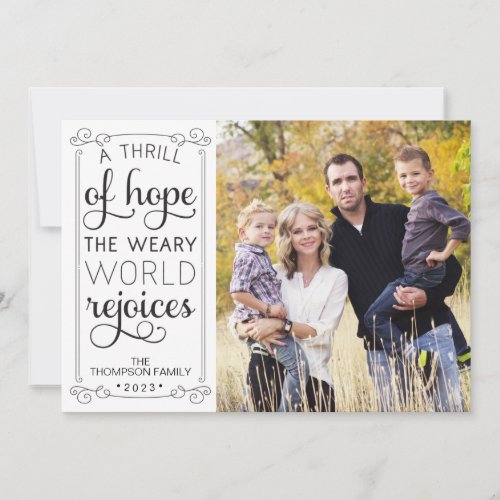 A Thrill of Hope Weary World Rejoices Photo Card