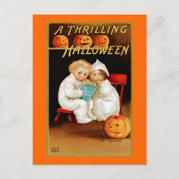 " A Thrilling Halloween" Postcard by PrimeVintage at Zazzle