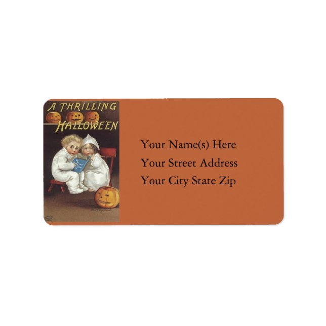 A Thrilling Halloween Vintage Address Label (Front)