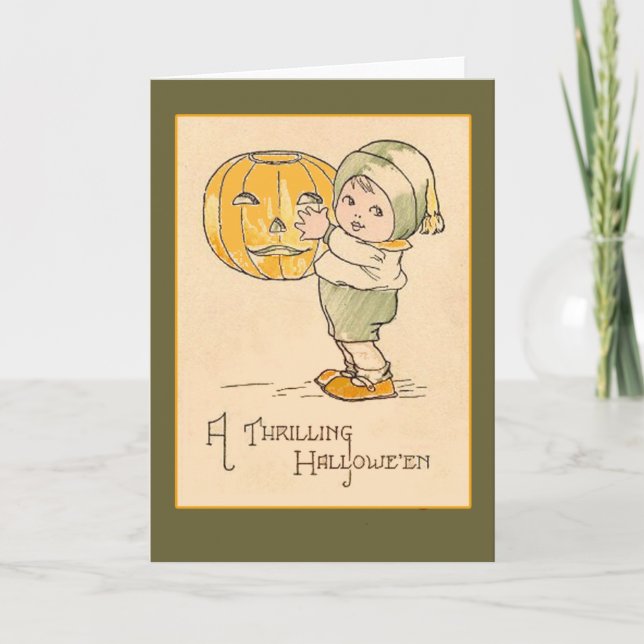 A Thrilling Halloween Vintage Art Card (Front)