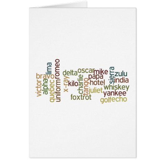 A Through Z Phonetic Alphabet Telephony (Wordle) Cards (Front)